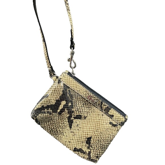 Coach Wallet Embossed Brown Python Snakeskin Medium Wristlet - Picture 7 of 11